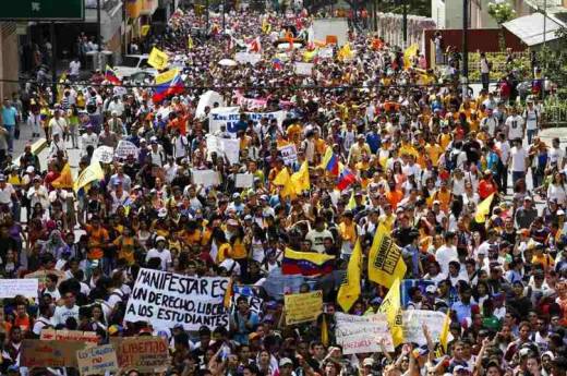 Marcha Llevada acabo el 12 de Febrero en Venezuela